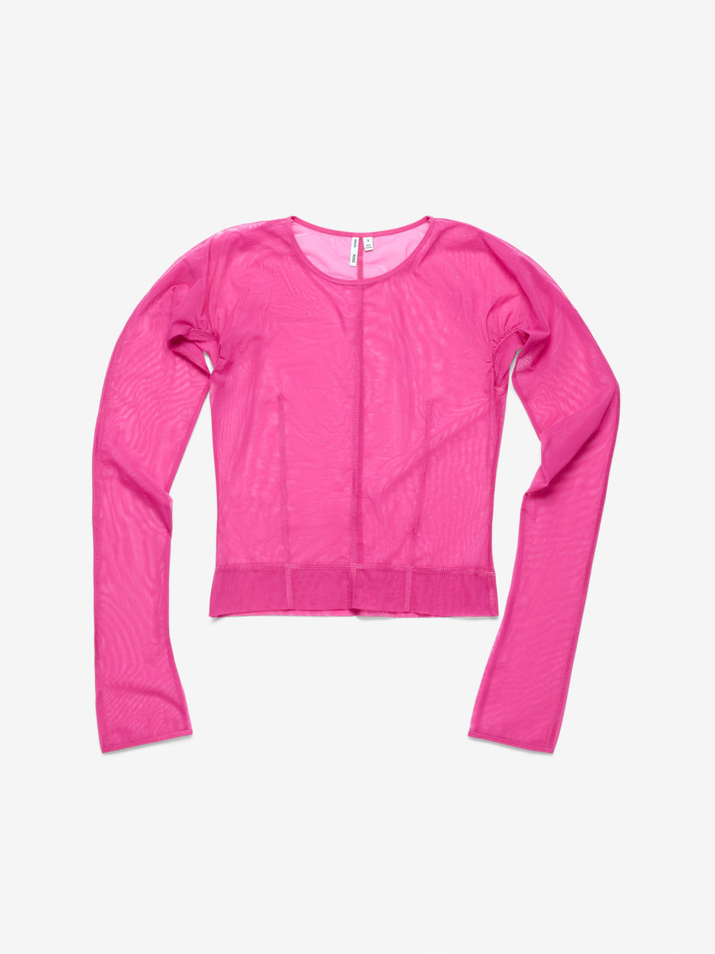 Fine Mesh Long Sleeved Top, Hot Pink