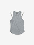 Ultrasoft Rib Strap Tank, Grey Melange