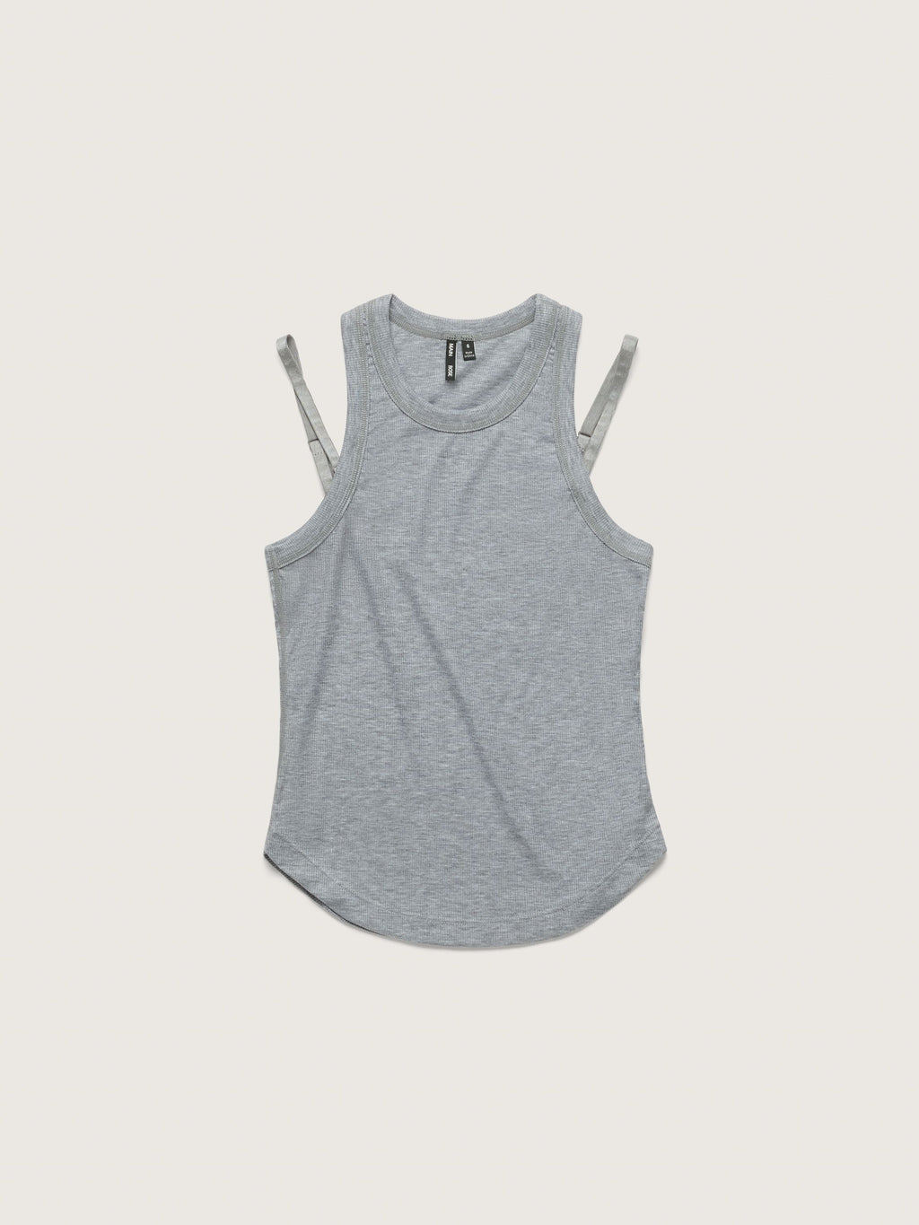 Ultrasoft Rib Strap Tank, Grey Melange