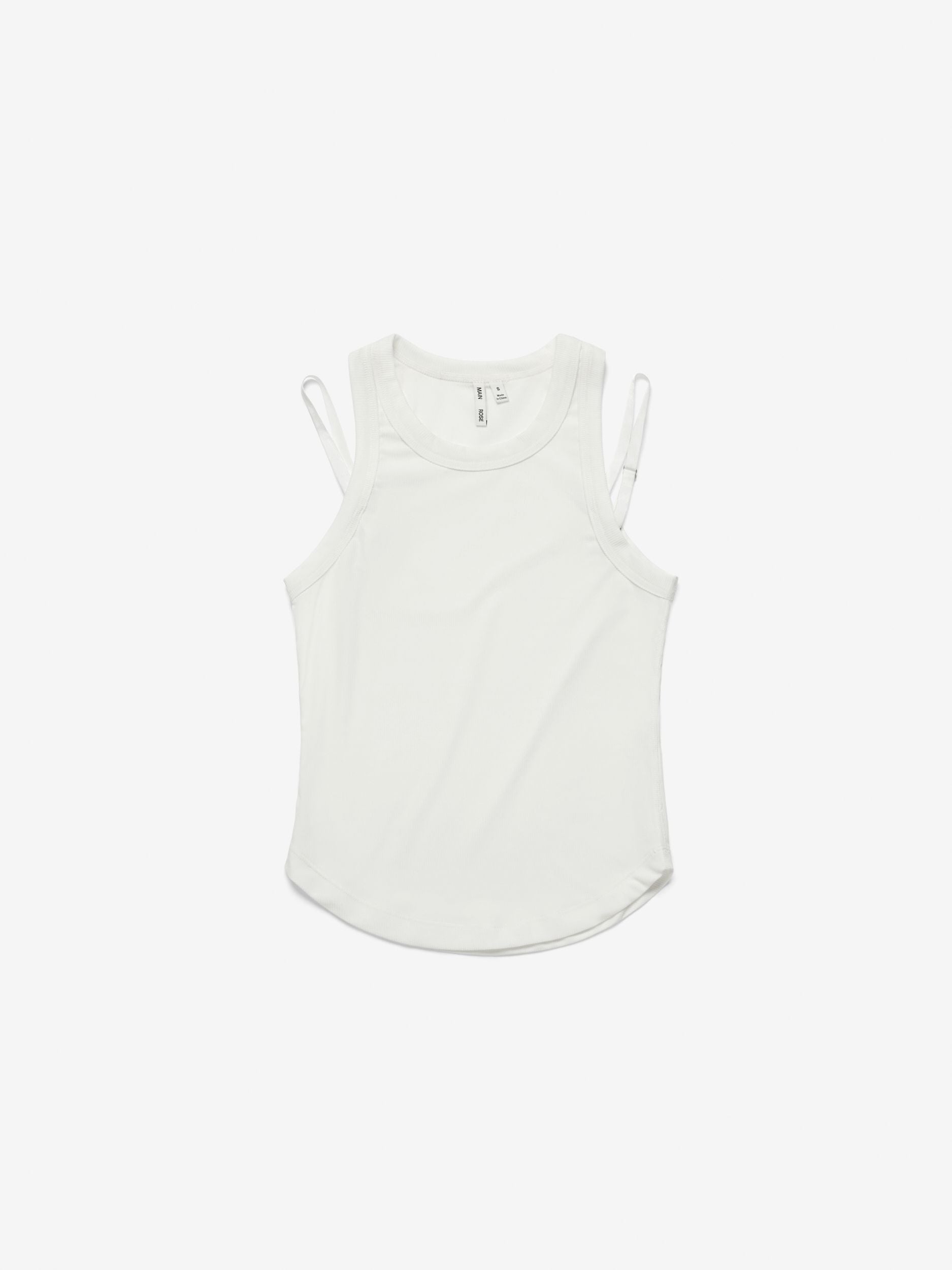 Ultrasoft Rib Strap Tank, White