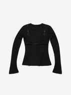 Ultrasoft Rib Long Sleeved Bra Top, Black