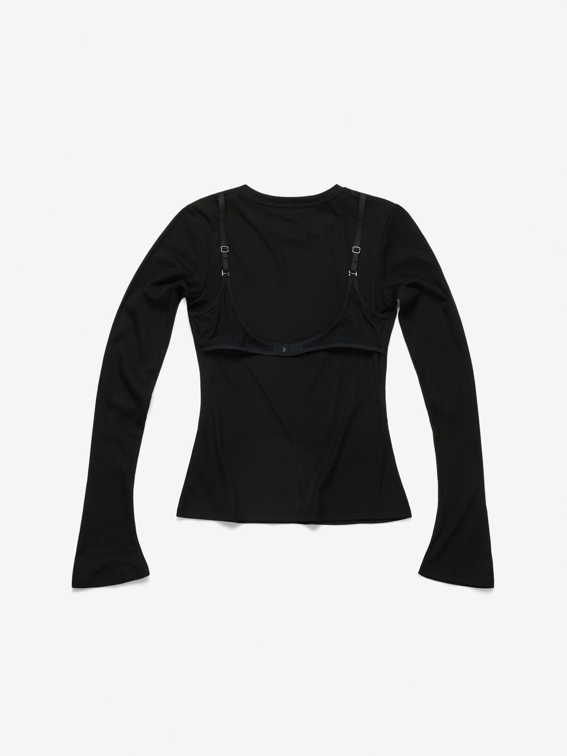 Ultrasoft Rib Long Sleeved Bra Top, Black