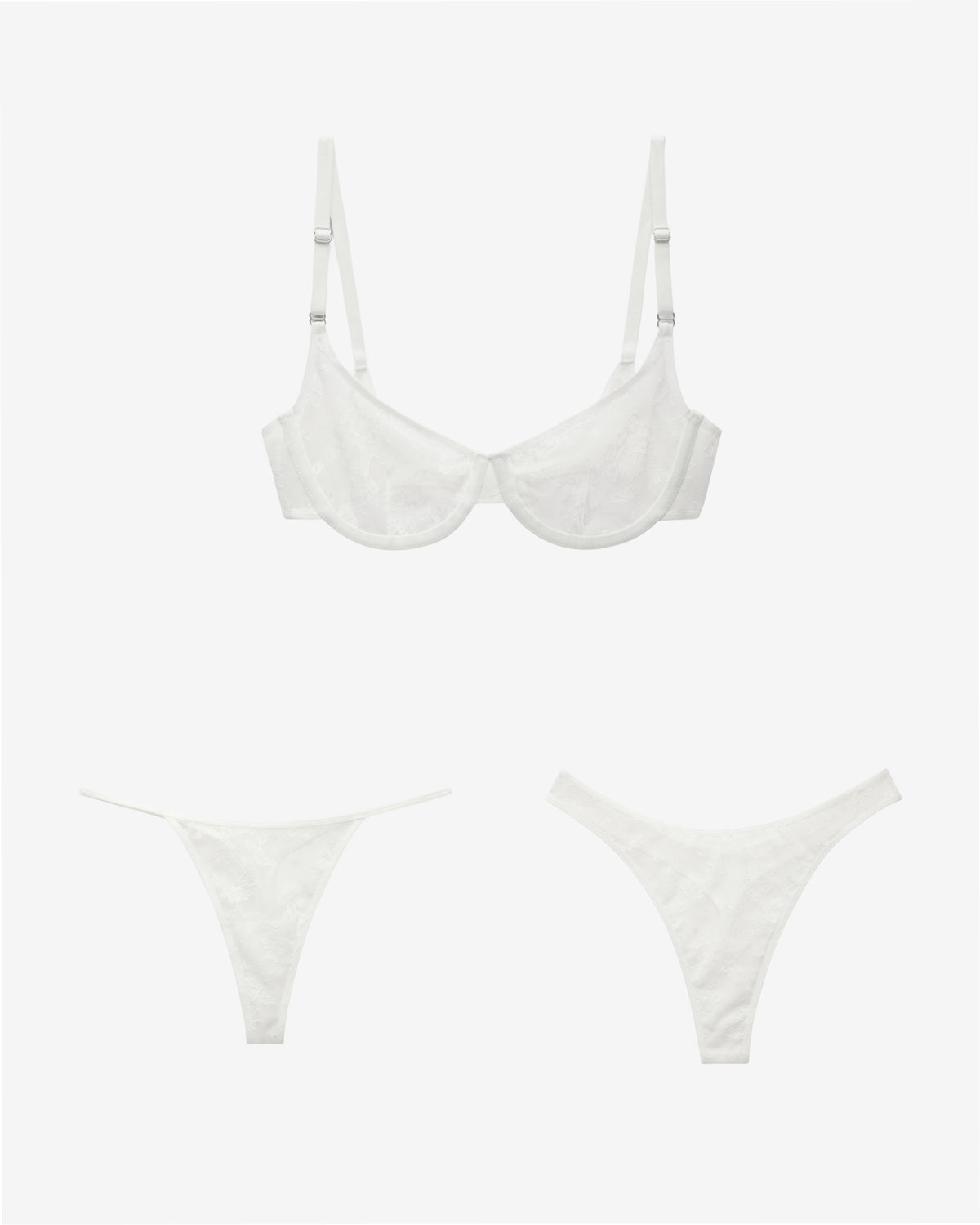 underwire lace, white